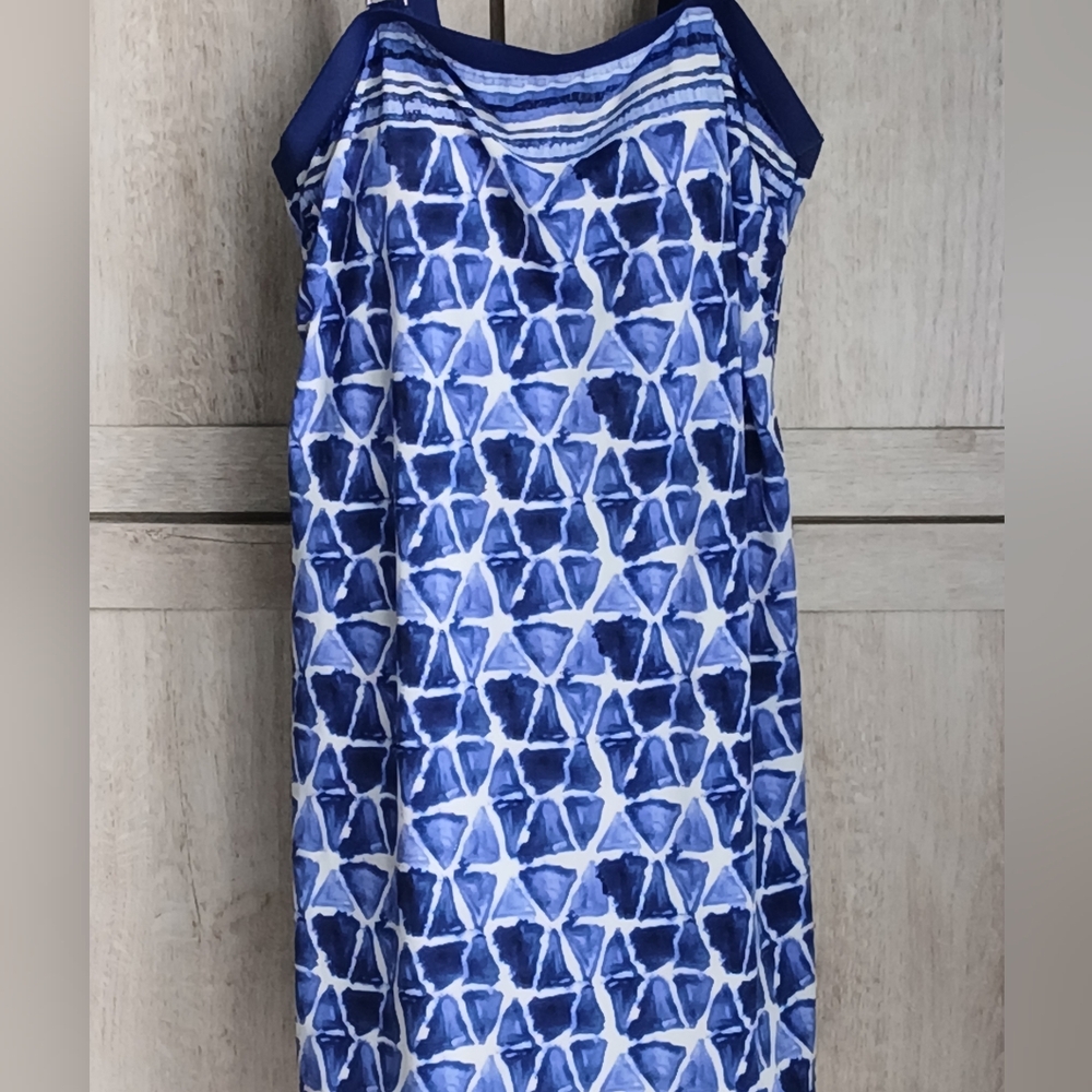 Blue Geometric Pattern Bathing Suit - image 1